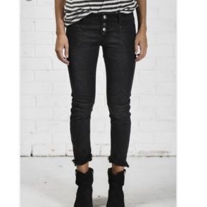 NWT One Teaspoon Raw Hem Cropped Black Jeans